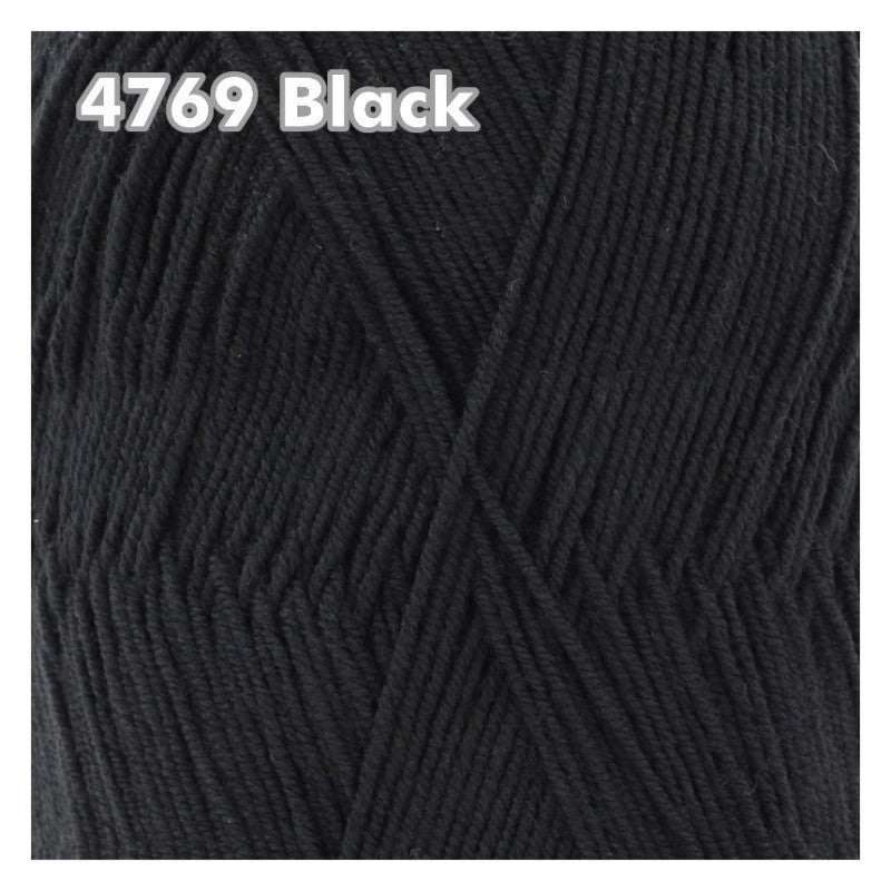 King Cole - Cotton Socks 4Ply - Black 4769