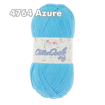 King Cole - Cotton Socks 4Ply - Azure 4764