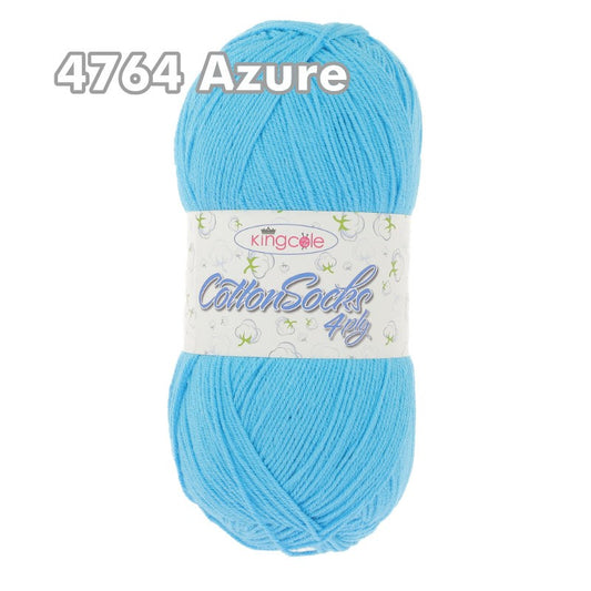 King Cole - Cotton Socks 4Ply - Azure 4764