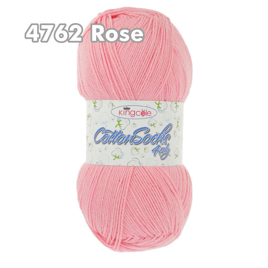 King Cole - Cotton Socks 4Ply - Cobalt Rose 4762