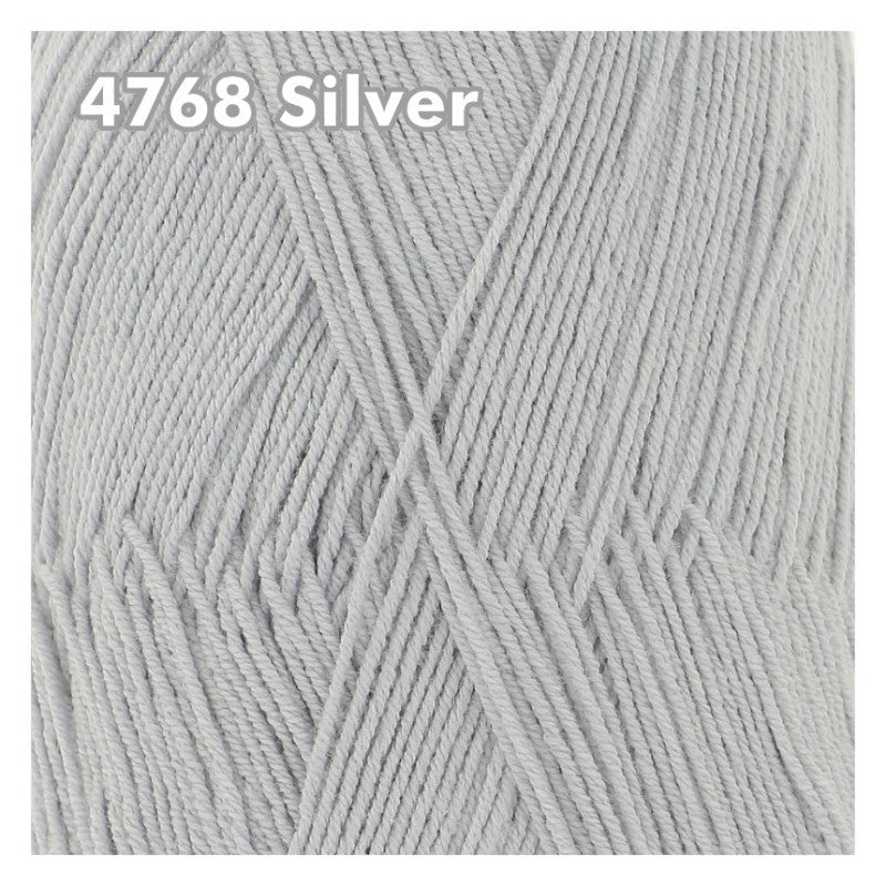 King Cole - Cotton Socks 4Ply - Silver 4768